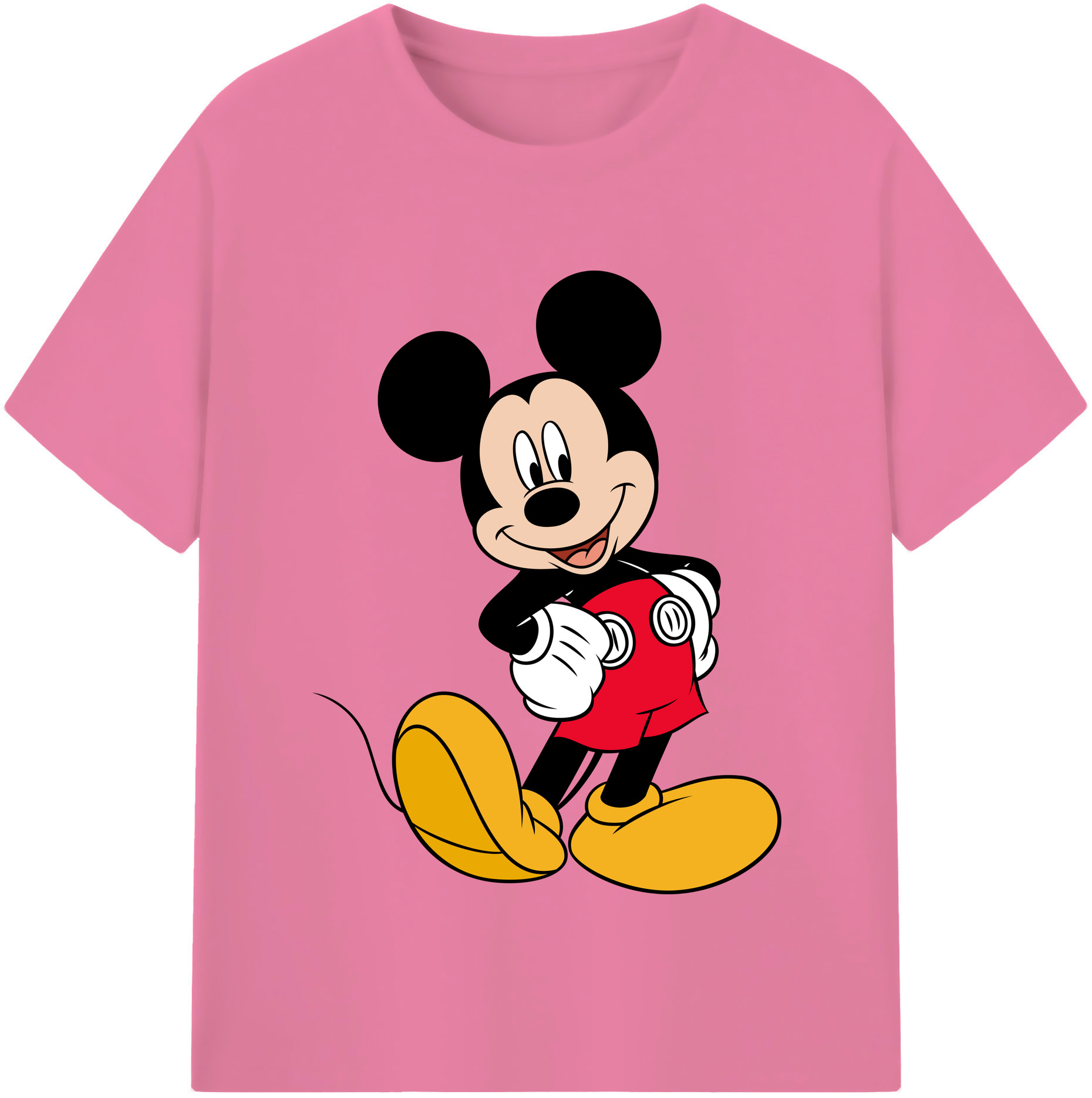 （画像用） ミッキーマウス Mickey Mouse 綿100％半袖Tシャツ（フロントプリント）